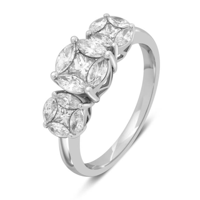 Кольцо из белого золота с бриллиантами (042157)