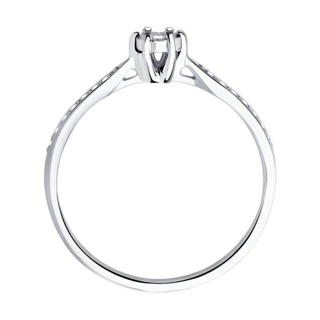 Помолвочное кольцо из белого золота с бриллиантами (043890)