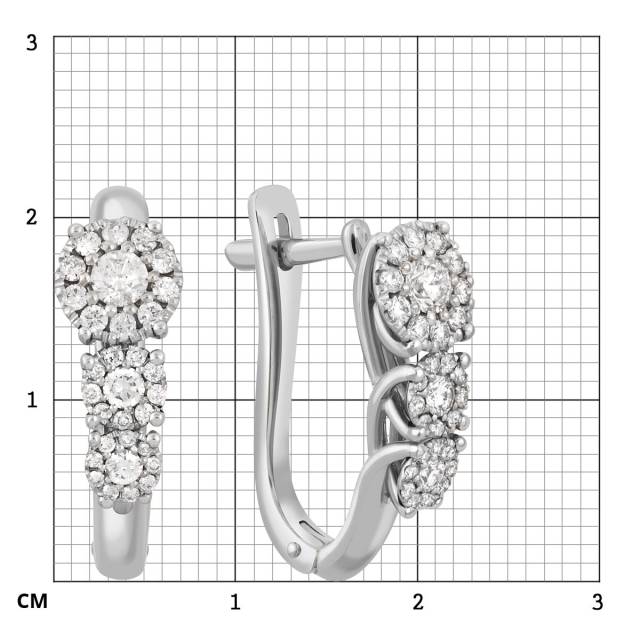 Серьги из белого золота с бриллиантами (043009)