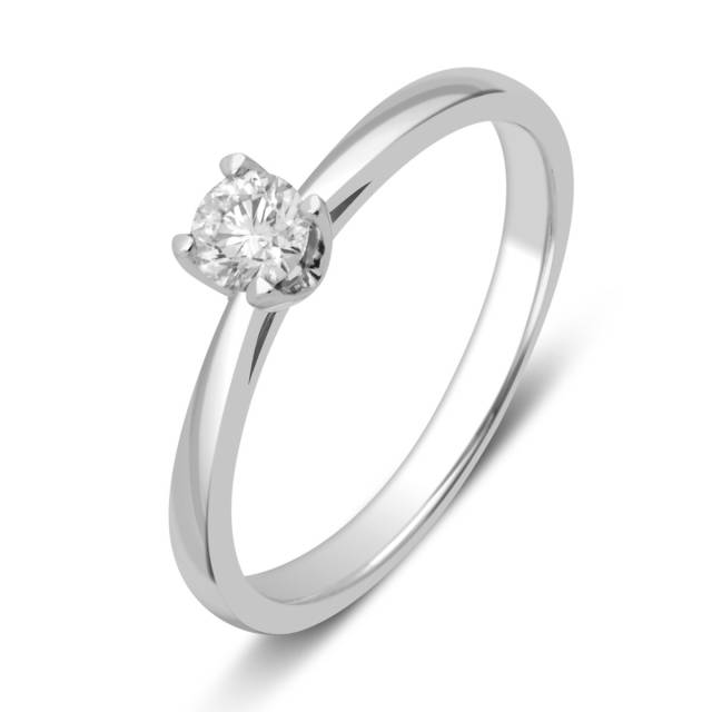 Помолвочное кольцо из белого золота с бриллиантом (027113)