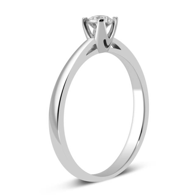 Помолвочное кольцо из белого золота с бриллиантом (027113)