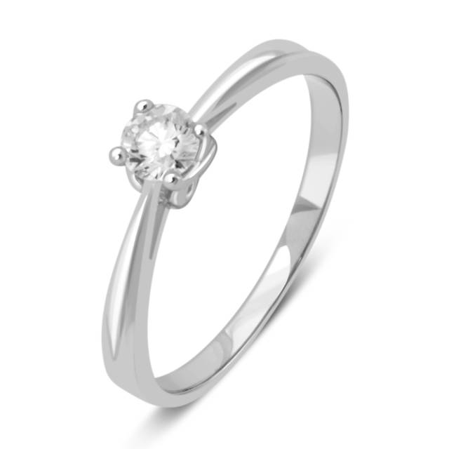 Помолвочное кольцо из белого золота с бриллиантом (028633)