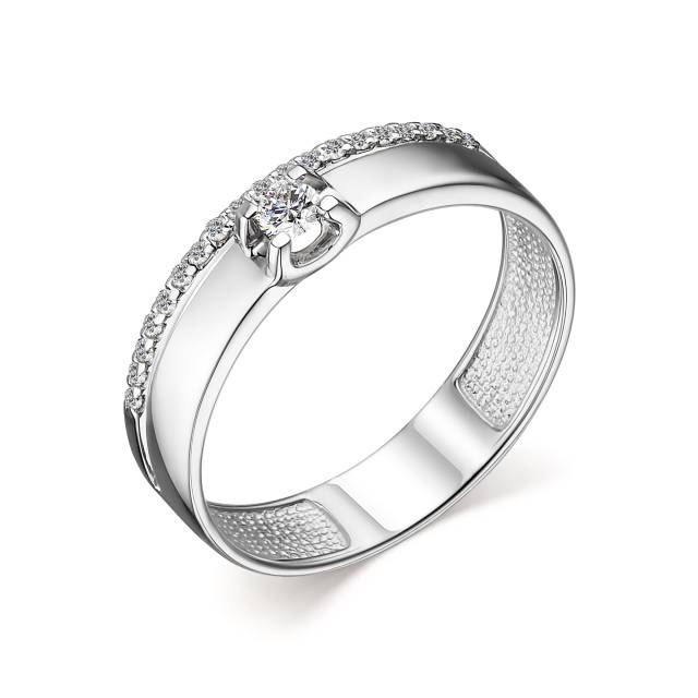 Помолвочное кольцо из белого золота с бриллиантами (046031)