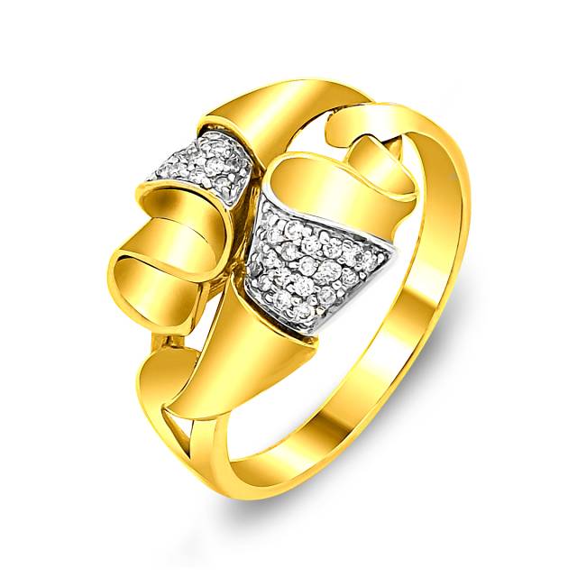 Кольцо из жёлтого золота с бриллиантами (018563)