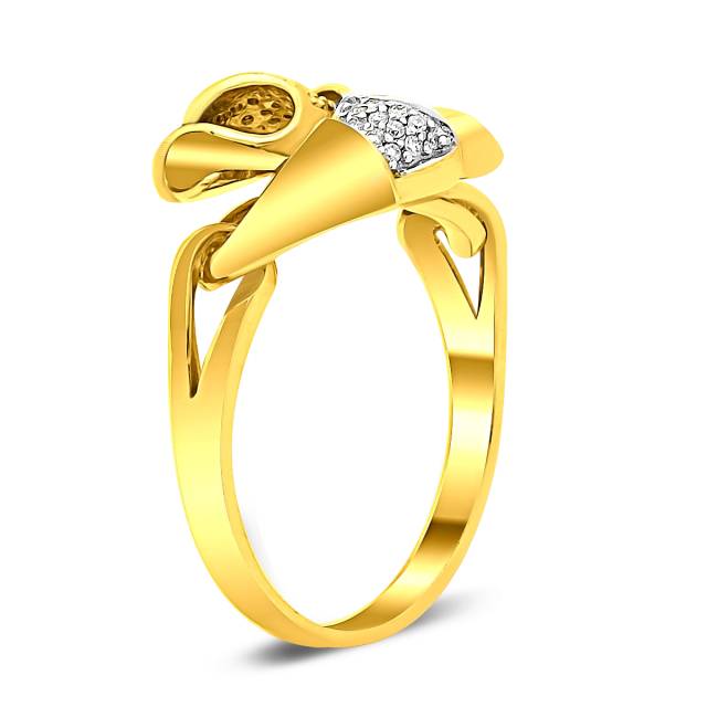 Кольцо из жёлтого золота с бриллиантами (018563)