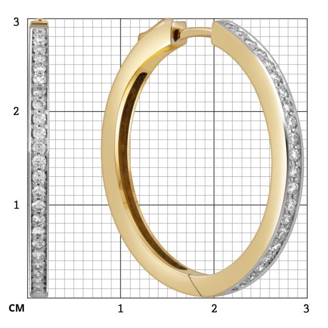 Серьги конго из жёлтого золота с бриллиантами (051694)