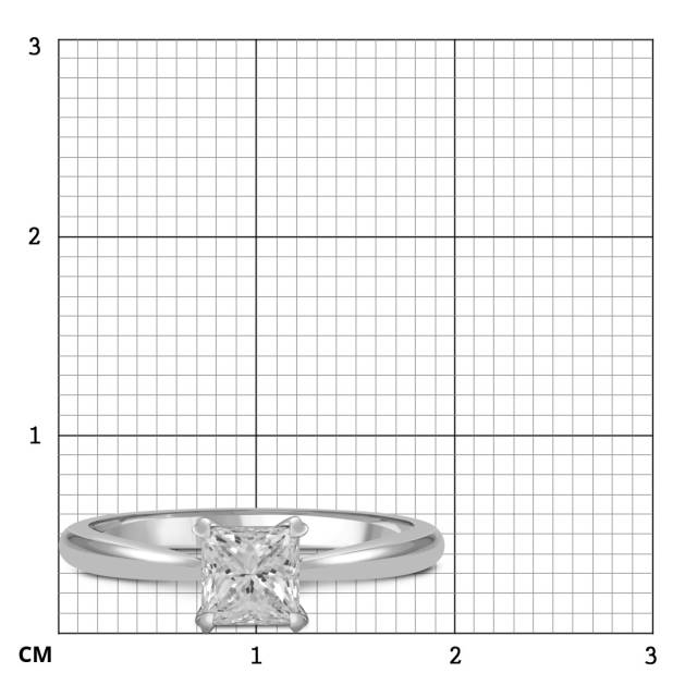Помолвочное кольцо из белого золота с бриллиантом (052661)