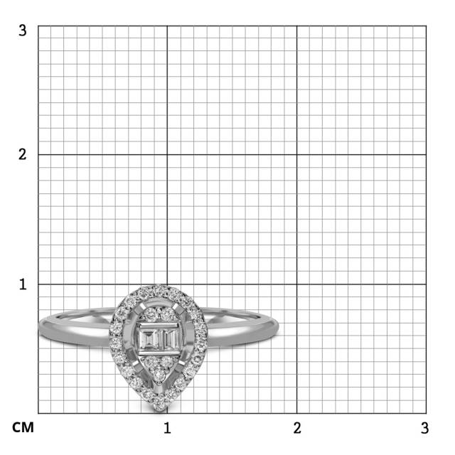Кольцо из белого золота с бриллиантами (053756)