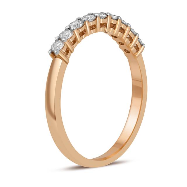 Обручальное кольцо из красного золота с бриллиантами (049753)