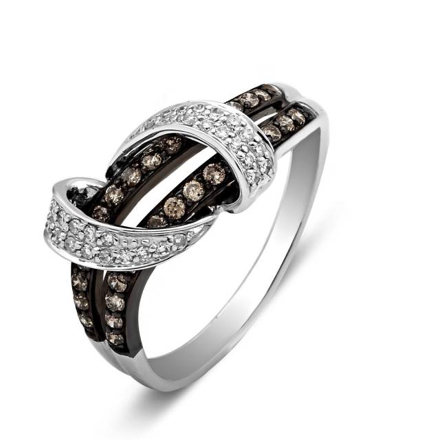 Кольцо из белого золота с бриллиантами (022175)