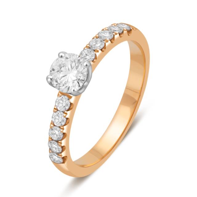 Помолвочное кольцо из комбинированного золота с бриллиантами (039560)