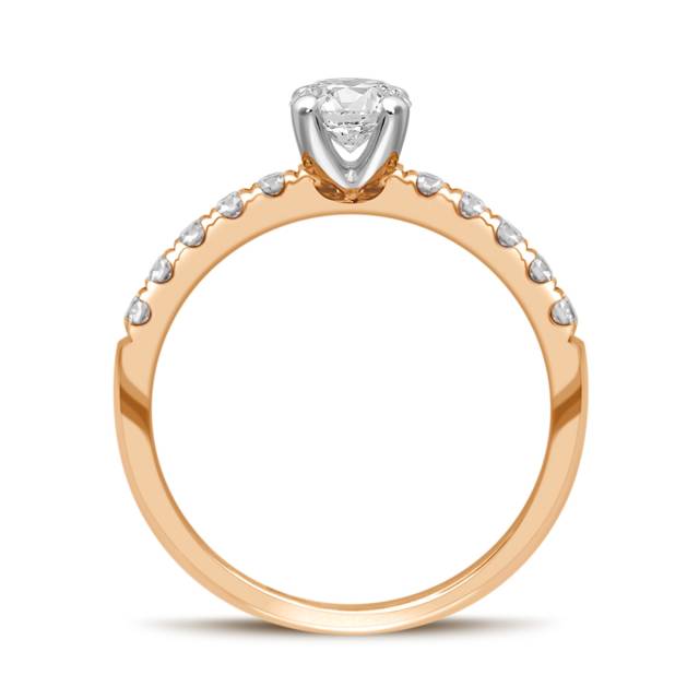Помолвочное кольцо из комбинированного золота с бриллиантами (039560)