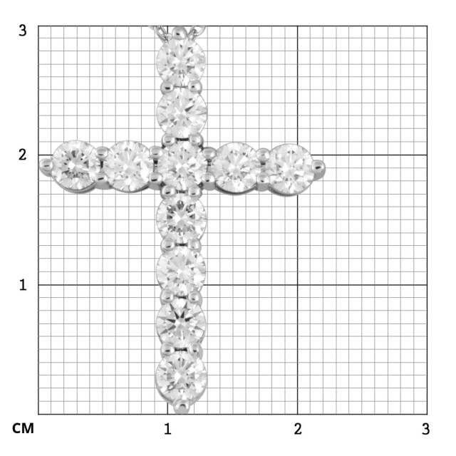Колье крест из белого золота с бриллиантами (051716)
