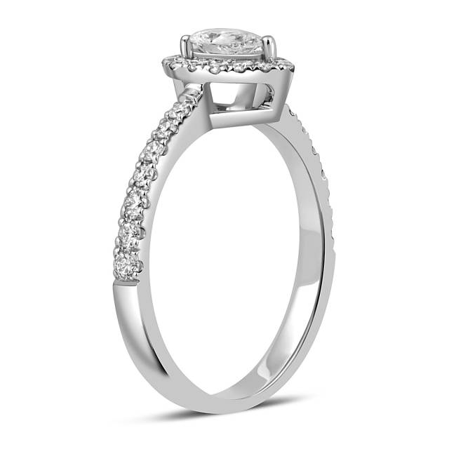 Помолвочное кольцо из белого золота с бриллиантами (049531)