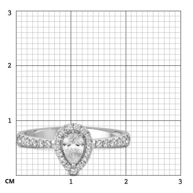 Помолвочное кольцо из белого золота с бриллиантами (049531)