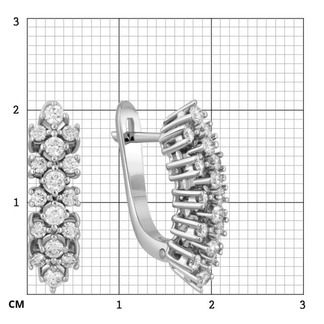 Серьги из белого золота с бриллиантами (042668)