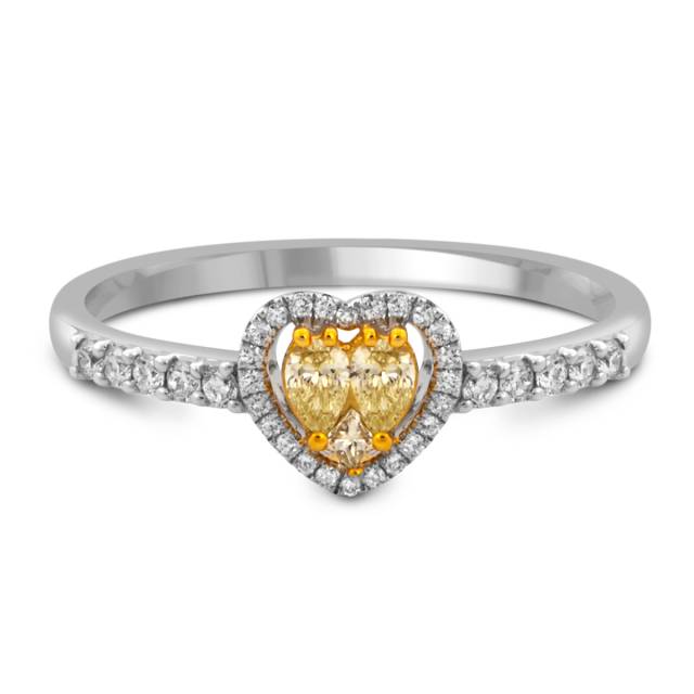 Помолвочное кольцо из белого золота с бриллиантами (046862)