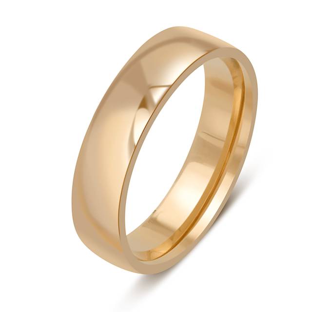 Обручальное кольцо из красного золота с комфортной посадкой (050841)