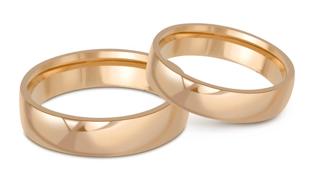 Обручальное кольцо из красного золота с комфортной посадкой (050841)