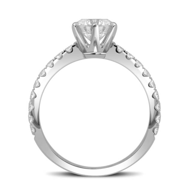 Помолвочное кольцо из платины с бриллиантами (049251)