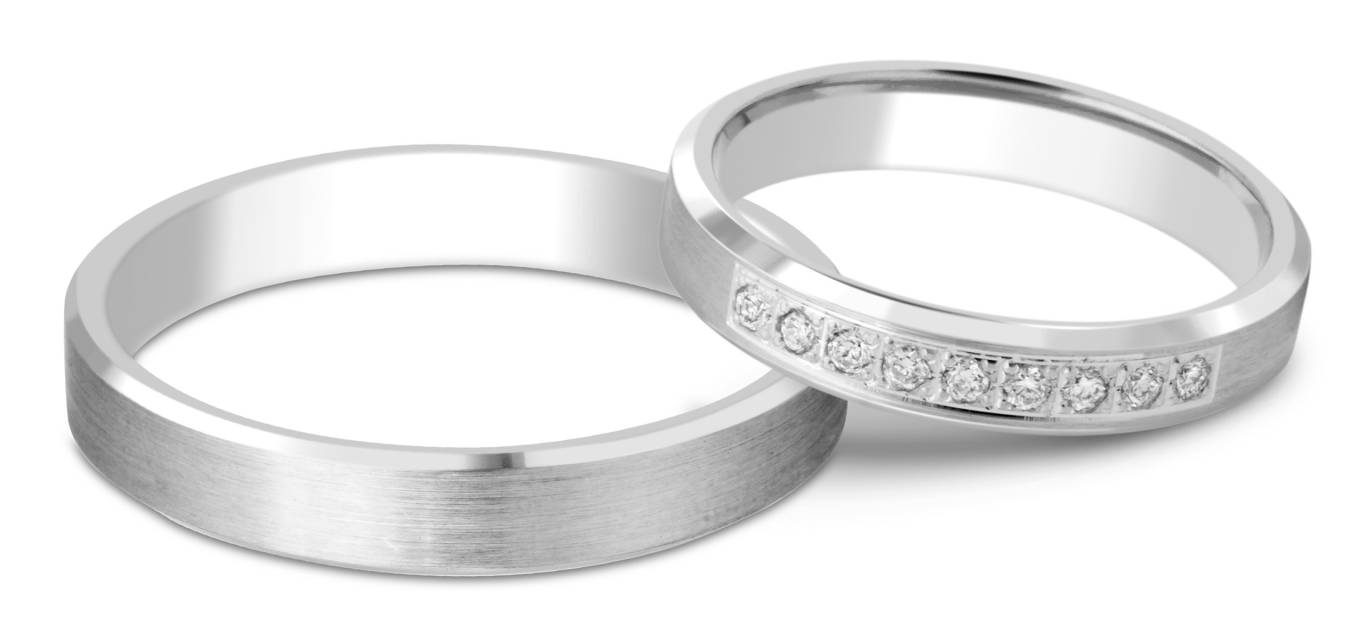 Обручальное кольцо из белого золота с бриллиантами (025884)