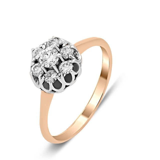 Кольцо из комбинированного золота с бриллиантами (016862)