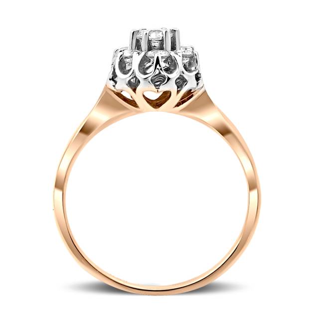 Кольцо из комбинированного золота с бриллиантами (016862)