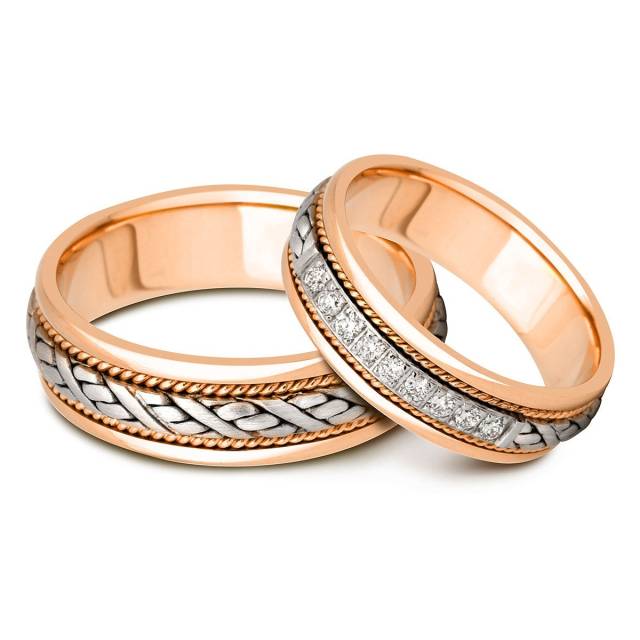 Обручальное кольцо из комбинированного золота (009289)