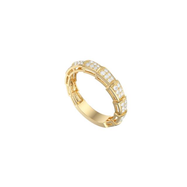 Кольцо из жёлтого золота с фианитами (058621)