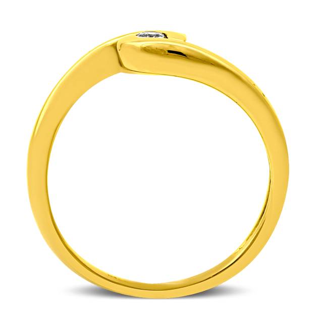 Кольцо из жёлтого золота с бриллиантом (013763)