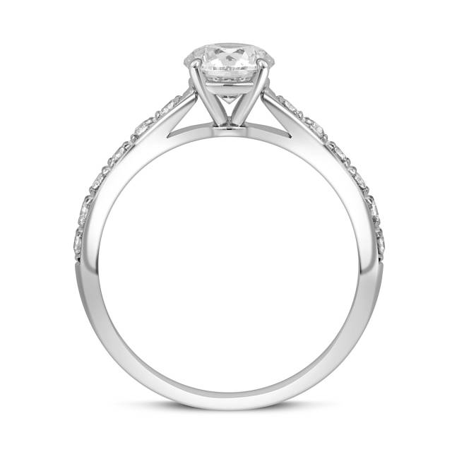 Помолвочное  кольцо из белого золота с бриллиантами (049444)