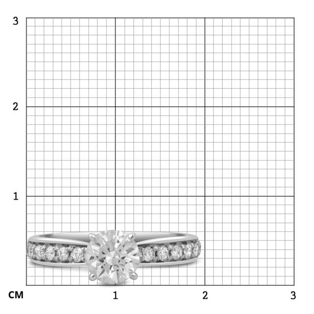 Помолвочное  кольцо из белого золота с бриллиантами (049444)