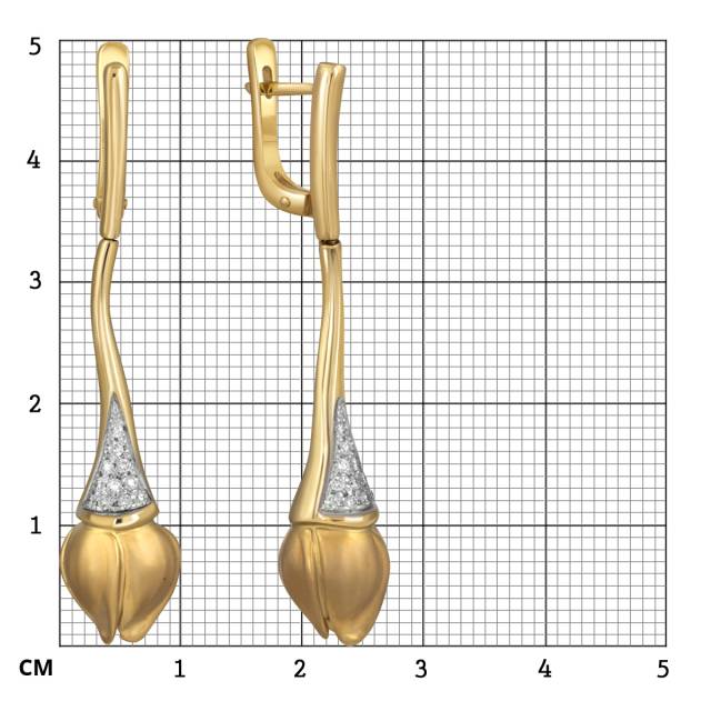 Серьги из жёлтого золота с бриллиантами (052928)