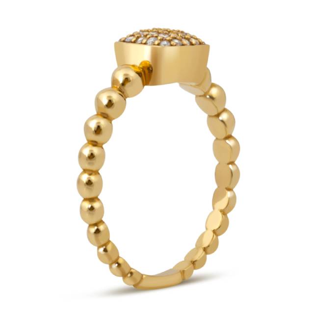 Кольцо из жёлтого золота с бриллиантами и изумрудами (038456)