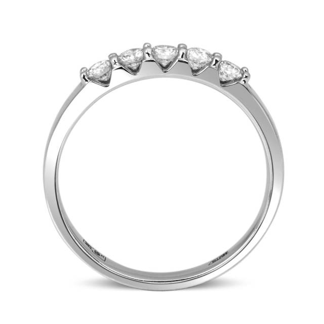 Обручальное кольцо из белого золота с бриллиантами (014827)