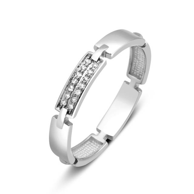 Обручальное кольцо из белого золота с бриллиантами (024117)