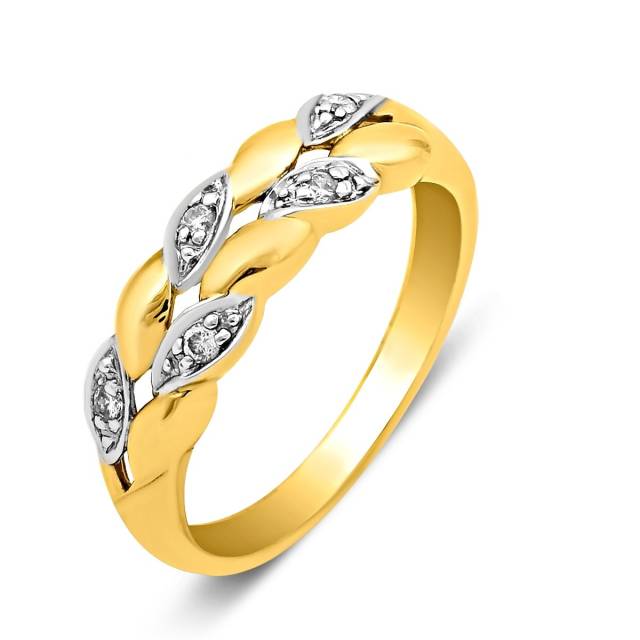 Кольцо из комбинированного золота с бриллиантами (022363)