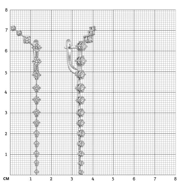 Серьги из белого золота с бриллиантами (063744)