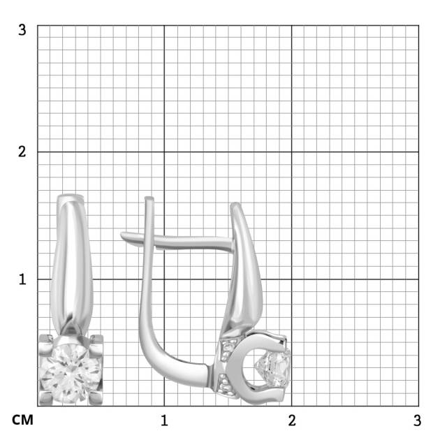 Серьги из белого золота с бриллиантами (043947)
