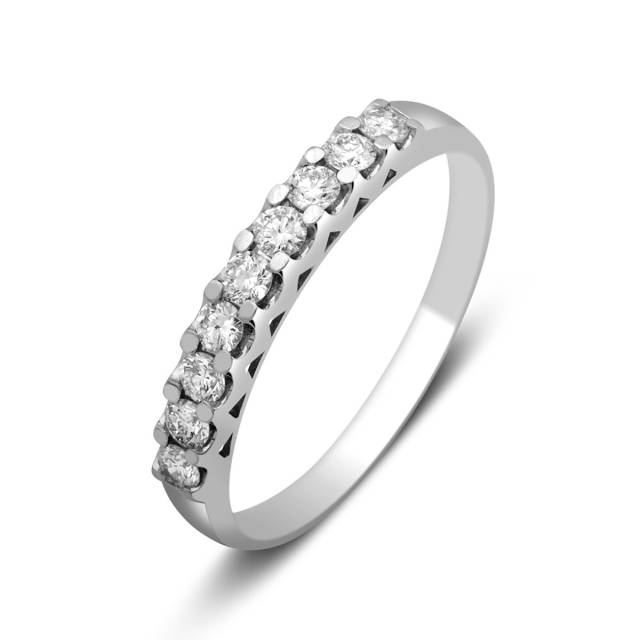Обручальное кольцо из платины с бриллиантами (024820)