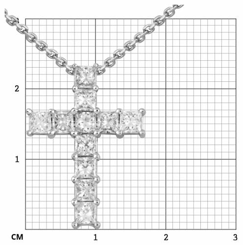 Кулон крест из красного золота с бриллиантами