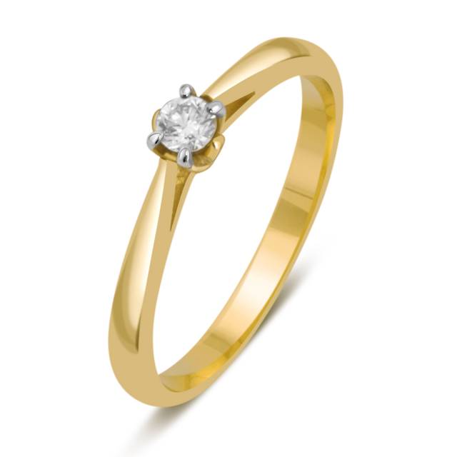 Помолвочное кольцо из жёлтого золота с бриллиантом (038982)