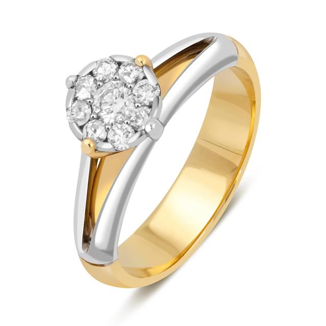 Кольцо из комбинированного золота с бриллиантами (038524)