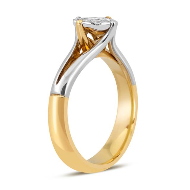 Кольцо из комбинированного золота с бриллиантами (038524)
