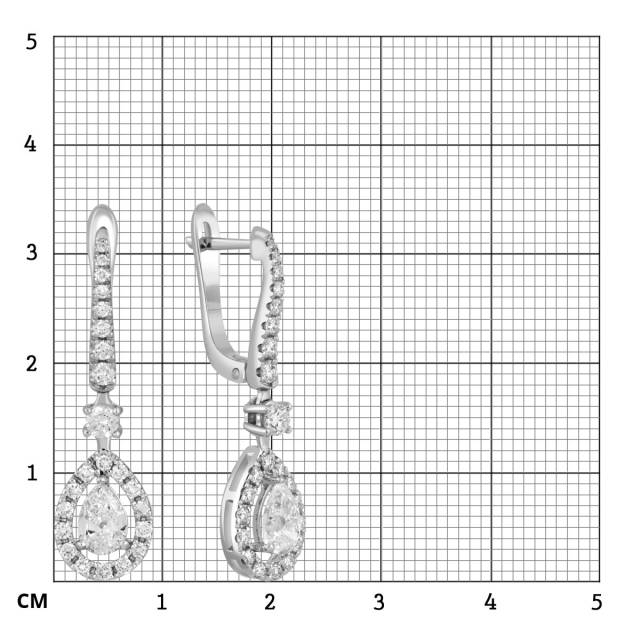 Серьги из белого золота с бриллиантами (044909)