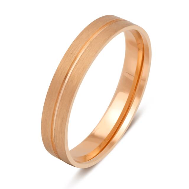 Обручальное кльцо из красного золота (038004)