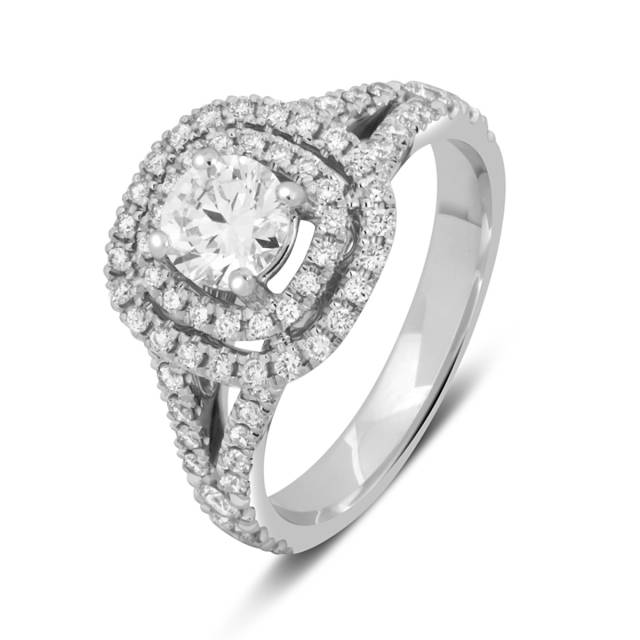 Помолвочное кольцо из белого золота с бриллиантами (046805)