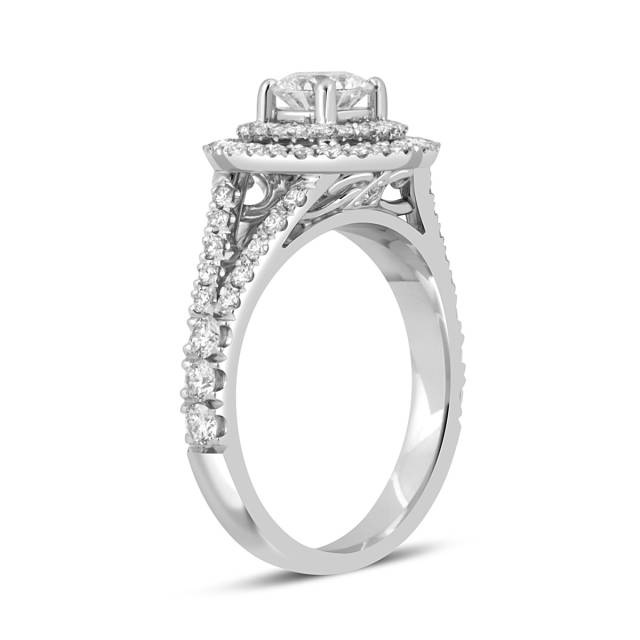 Помолвочное кольцо из белого золота с бриллиантами (046805)