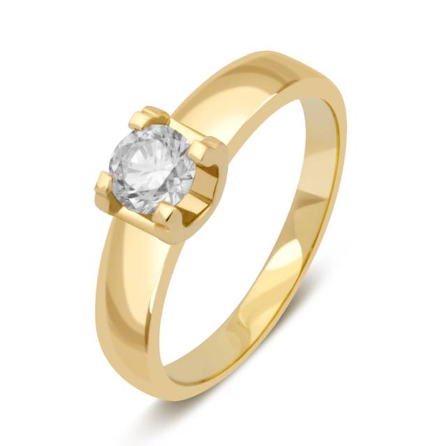 Помолвочное кольцо из жёлтого золота с бриллиантом (048190)