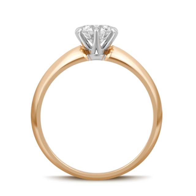 Помолвочное кольцо из комбинированного золота с бриллиантом (039483)